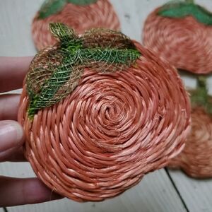 Vintage Woven Tomato Coaster set of 6